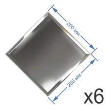 Зеркальная плитка 20x20 см (6 шт.) с фацетом 10 мм (квадрат)